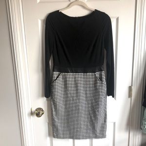 NWT Ralph Lauren Black and White Houndstooth Pencil Skirt Dress